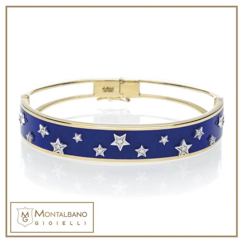 Bracciale Stella della Sera smalto blu e stelle